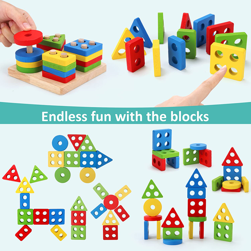 5-6pcs/set Montessori Wooden T - đánh giá và giá Baby Food Game